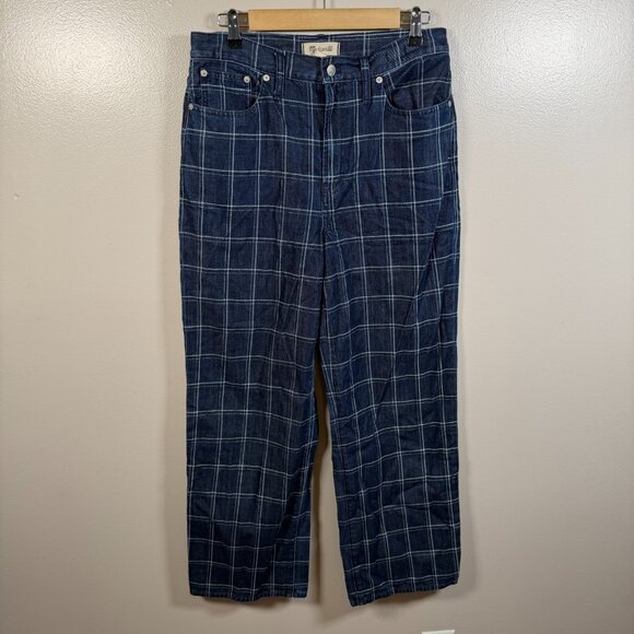 Madewell The Perfect Vintage Wide-Leg Jean in Windowpane Size 29 Retro Denim - Picture 2 of 12